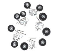 Crepundia PVC Luggage Wheels, 1Set Luggage Wheel Suitcase Replacement Wheels Black with Screw 5Sizes Axles Repair Rubber Travel(D)