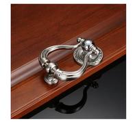 Crepundia Vintage Antique Drawer Ring Pull Handles, Retro Simple Door Knocker Luxury Door Knock Ring Handle Zinc Alloy Door Knobs and Pulls Furniture Decor Hardware(Wire Drawing)