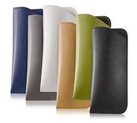 CREPUSCOLO 6 Pack Soft Glasses Cases, Leather Eyeglass Cases Travel Glasses Case for Women, Men, Kids