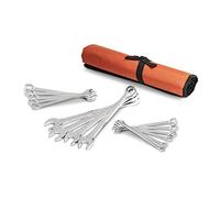 Crescent 15 Piece 12 Point Metric Combination Wrench Set with Tool Roll - CCWS5-05