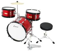 Crescent 3 Piece Junior Children's/Kids *METALLIC RED Drum Set DJ16 (for 3 to 8 yrs)