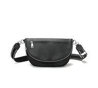 Crescent Bag for Women and Men, Fashion Medium PU Leather Folding Crescent Moon Bag Single Shoulder Bag with Adjustable Strap, Z-pu-black, 6 inches (width) x 5 inches (height)