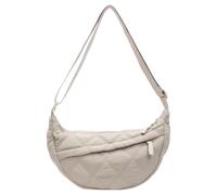 Crescent Bag for Women Men Adjustable Strap Hobo Bag Nylon with Zipper Dumpling Bag Trendy Handbag Travel Sling Bag (Beige)