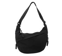 Crescent Bag, Women Men Portable Crossbody Dumpling Bag With Adjustable Strap Curved Half-Moon Design Solid Shoulder Bags Side Hobo Casual Messenger Bag For School Sport Travel Hiking Work (Black)