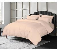Crescent Collection Luxury 100% Cotton Plain Duvet Cover With Pillow Case Quilt Cover Bedding Set (Mocha, King)