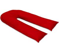 Crescent Collection U Shaped Pillowcase Cover Pregnancy Maternity Nursing Full Body Pillowcase Cover (Red, 12FT U Pillowcase Cover Only)