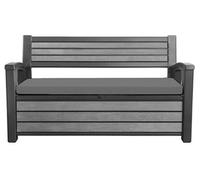 Crescent Garden Iceni & Eden Bench Seat Pad Water Resistant Garden Keter Bench Cushion Pad 128X50X5Cm Grey Removable Cover