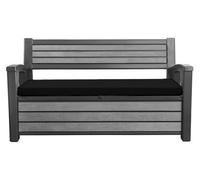 Crescent Garden Iceni & Eden Bench Seat Pad Water Resistant Garden Keter Bench Cushion Pad 128X50X5Cm Black Removable Cover