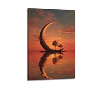 Crescent Island at Sunset Poster Poster Decorative Painting Canvas Wall Posters And Art Picture Print Modern Family Bedroom Decor Posters 16x24inch(40x60cm)