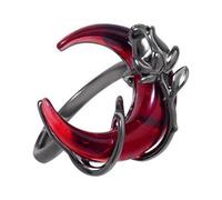 Crescent Moon and Rose Open Adjustable Ring Finger Band Statement Jewelry Artistic Love Symbol for Daily Wear or Special Occasion