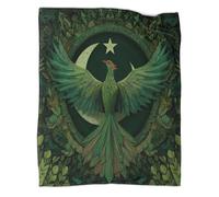 Crescent Moon And Stars, Phoenix Blanket, Perfect Sofa Bed Cover 40x50inch(100x130cm),soft And Comfortable to The Touch,suitable for Keeping The Whole Family Warm