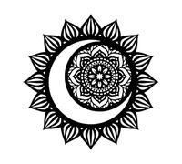 Crescent Moon Decal Moon Wall Decal Vintage Retro Style Moon Magic Boho Moon Wall Sticker Home Room Celestial-L-48x48cm-Black