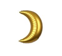 Crescent Moon Foil Balloon - Pack of 10-22" Gold Crescent Moon Balloon - Air Filled or Helium Filled Halloween Balloon Party Decoration