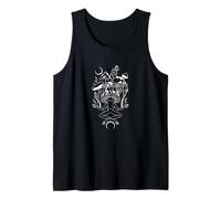 Crescent Moon Frog Meditates Among Mystical Mushrooms Tank Top