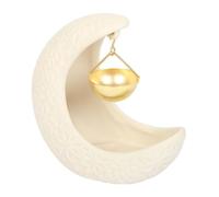 Crescent Moon Hanging Oil Burner | Ceramic Fragrance Burner for Oils and Water | Multi-Purpose Burner for Ritual and Relaxation | Ethereal Home Décor Gift