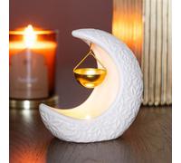 Crescent Moon Hanging Oil Burner - Ceramic Fragrance Diffuser For Cozy Spaces
