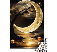 Crescent Moon Night Puzzles 1000 Piece for Adults Beautiful Decoration Puzzle 38x26cm/1000pcs