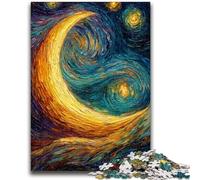 Crescent Moon Oil Painting Jigsaws 1000 Pieces for Adults,Educational Game Challenge Toy Wall Decoration Unique Birthday And Xmas Gifts (50x75cm)
