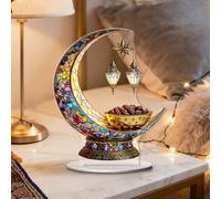 Crescent Moon Ornaments Decoration,2D Lantern Desktop Ornament,Acrylic Hanging Pendant Decorations,Holiday Home Table Gift Decor,Decorative Ramadan Party Tabletop Art Sign Accessories (20cm)