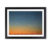 Crescent Moon Over Italy In Abstract Modern Art Framed Print | A2 Black Framed Wall Art | Ready to Hang | Abstract Space Picture | Living Room Bedroom Lounge Office
