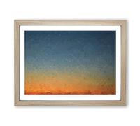 Crescent Moon Over Italy In Abstract Modern Art Framed Print | A4 Oak Framed Wall Art | Ready to Hang | Abstract Space Picture | Living Room Bedroom Lounge Office