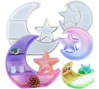 Crescent Moon Shelf Epoxy Resin Silicone Moulds Set Casting Crystal Display Tray, Jewellery Dish, Candle Holder 2-Bundle