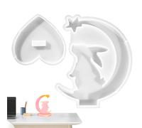 Crescent Moon Silicone Molds - Large Resin Casting Shape, Cute Feline Bunny Shape Template, Flexible Epoxy Art Pattern | Decorative Kit For Making Hanging Sculptures