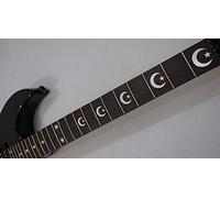 Crescent Moon & Stars Fret Markers Stickers Inlay Guitar & Bass Fingerboard Guitar Stickers (Silver)