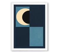 Crescent Moon Study Minimalist Framed Wall Art Print A3 (42×29.7cm) White, Wall Decor for Living Room, Bedroom, Office & Home, Ready to Hang, Art Gift