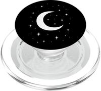 Crescent Moon Symbol with Stars in a Calm Night Style PopSockets PopGrip for MagSafe