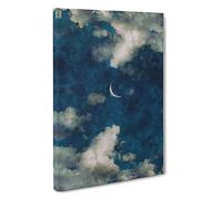 Crescent Moon Through the Clouds Canvas Print | Gallery Wrapped 30mm Frame Wall Art | 30x20 inches | Ready to Hang | Modern Space Picture | Living Room Bedroom Lounge Office