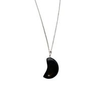 Crescent Shaped Pendant, 4x2cm (Black Agate)