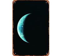 Crescent Shaped View of Earth from Outer Space Photo Photograph Metal Tin Signs Room Stuff Wall Decor Sign 8x12 Inch