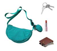 Crescent Shoulder Bag,Crescent Small Handbag - Casual Stylish Shoulder Bag for Women and Men - Half Moon Shape Nylon Bag, Adjustable Compact Storage for Dates, Malachite blue, Consulte la descripción