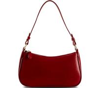Crescent Shoulder Bag for Women Trendy Tote Handbag Purse Vegan Leather Clutch Handbag with 2 Removable Straps, Red, L 10.3 in, H 5.7 in, W 2.4 in