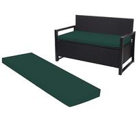 Crescent Textile 100% Waterproof Garden Bench Cushion 2/3/4 Seater Outdoor Long Bench Seat Pad for Lawn & Garden, Patio, Office, Coffee Shop with Removable Cover (2 Seater 108cm x 45cm x 5cm, Green)