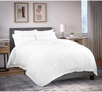 Crescent Textile 800 Thread Count 100% Pure Egyptian Cotton Luxurious Bedding Oxford Duvet Cover Set With Pillowcases (White, King: (230x220 + 5cm) + 2pcs Pillow (50x75 + 5cm))