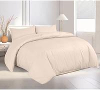 Crescent Textile Complete Set Duvet Cover with Fitted Sheet Bedding Set Single, Double, King, Super King Size 200TC 100% Egyption Cotton Super Soft Hotel Quality Bedding Set (Mocha, Double)