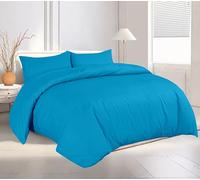 Crescent Textile Complete Set Duvet Cover with Fitted Sheet Bedding Set Single, Double, King, Super King Size 200TC 100% Egyption Cotton Super Soft Hotel Quality Bedding Set (Teal, Double)