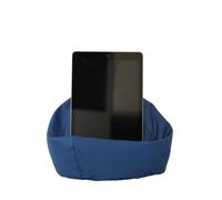 Crescent Textile iPad, eReader & Book Mini Bean Bag Cushion Holder for All Devices & Any Angle on Any Surface Soft Pillow Lap Stand, Handy Side Pocket Portable Bean Bag (Navy)