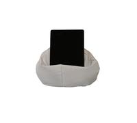 Crescent Textile iPad, eReader & Book Mini Bean Bag Cushion Holder for All Devices & Any Angle on Any Surface Soft Pillow Lap Stand, Handy Side Pocket Portable Bean Bag (Silver)