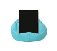 Crescent Textile iPad, eReader & Book Mini Bean Bag Cushion Holder for All Devices & Any Angle on Any Surface Soft Pillow Lap Stand, Handy Side Pocket Portable Bean Bag (Aqua)