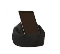 Crescent Textile iPad, eReader & Book Mini Bean Bag Cushion Holder for All Devices & Any Angle on Any Surface Soft Pillow Lap Stand, Handy Side Pocket Portable Bean Bag (Black)