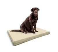 Crescent Textile Memory Foam Dog Bed Cushion Orthopaedic Soft Flat Pet Bed Cushion Mat Waterproof with Washable & Removable Zipped Cover Gifts for Dog (Large (108 x 72 x 5cm), Cream)