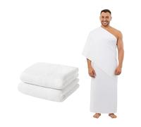 Crescent Textile Premium Ihram for Men - 2 Soft Towels for Hajj & Umrah | 100% Pure Cotton Ahram Set | Heavyweight Fabric | Comfortable & Breathable Pilgrimage Wear