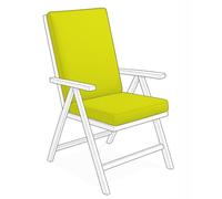 Crescent Textile Waterproof High Back Chair Cushion 96x41x5cm for Garden, Patio Chairs. Loungers, Recliner, Relaxer Durable & Comfy Seat Pads for Indoor/Outdoor Use, Foldable Seating Cushions (Lime)