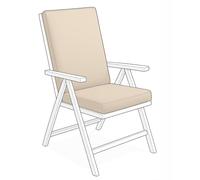 Crescent Textile Waterproof High Back Chair Cushion 96x41x5cm for Garden, Patio Chairs. Loungers, Recliner, Relaxer Durable & Comfy Seat Pads for Indoor/Outdoor Use, Foldable Seating Cushions (Sand)