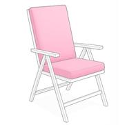 Crescent Textile Waterproof High Back Chair Cushion 96x41x5cm for Garden, Patio Chairs. Loungers, Recliner, Relaxer Durable & Comfy Seat Pads for Indoor/Outdoor Use, Foldable Seating Cushions (Pink)