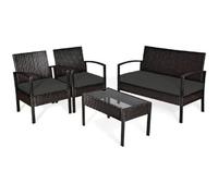 Crescent Textile Waterproof Outdoor Cushions for Patio Rattan Furniture 3 Pieces Set Seat Pads Cushion For Garden Rattan Sofa Furniture Comfy Cushions | Lightweight and Durable (Gray)