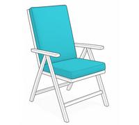 Crescent Waterproof Garden High Back Seat Pad Cushions 96 X 41 X 5Cm Aqua Foldable Outdoor Chair Seat Pad